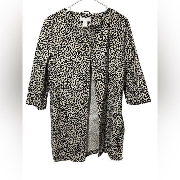H&M leopard print open front jacket with 3/4 sleeves | SZ 8 med - Picture 4 of 8